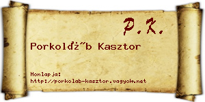 Porkoláb Kasztor névjegykártya
